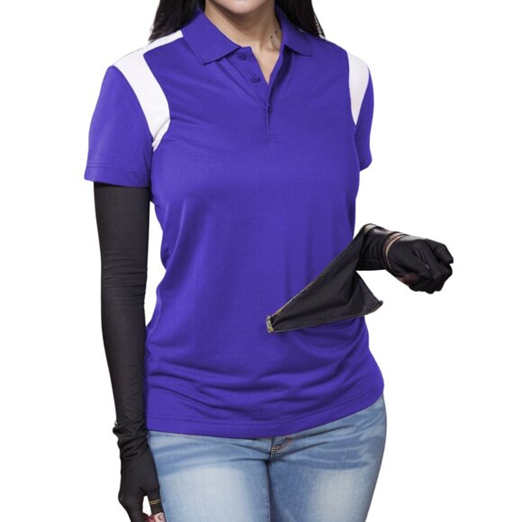 Polo, Women's Contrast With Mesh 4.3 oz polo, PREMIUM PERFORMANCE WITH STYLE, - Picture 2 of 7